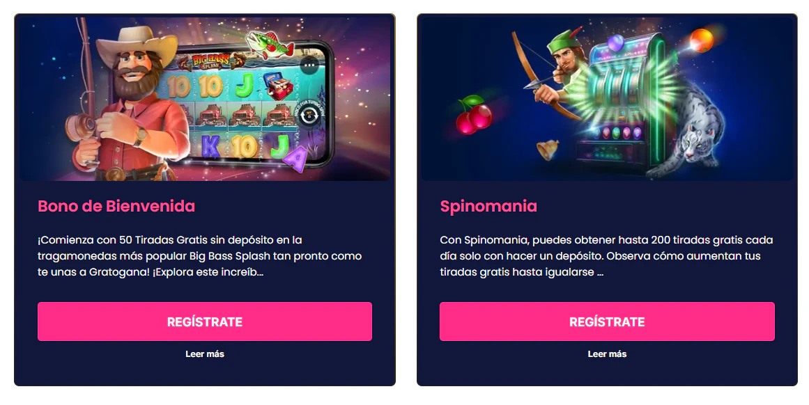 Promociones de bienvenida de GratoGana Casino para casino y apuestas deportivas